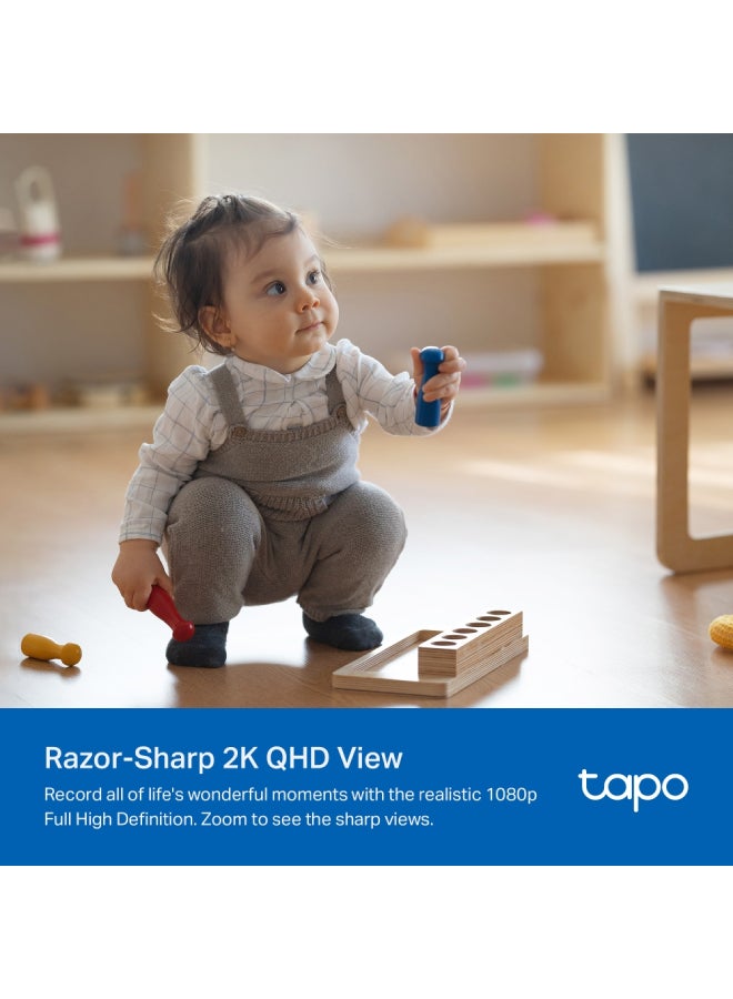 تي بي لينك كاميرا أمان منزلية واي فاي Tapo C222 2K 4MP بزاوية 360º مع تحريك/إمالة وذكاء اصطناعي، كشف الأشخاص، صوت ثنائي الاتجاه، دعم منفذ إيثرنت - Image 3