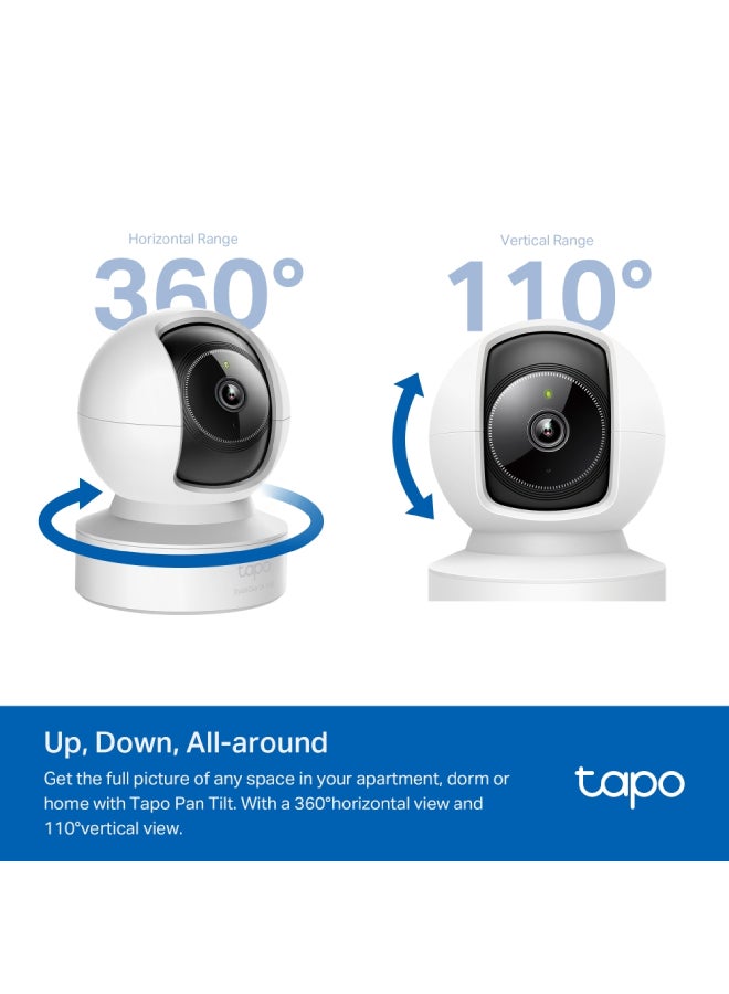 تي بي لينك كاميرا أمان منزلية واي فاي Tapo C222 2K 4MP بزاوية 360º مع تحريك/إمالة وذكاء اصطناعي، كشف الأشخاص، صوت ثنائي الاتجاه، دعم منفذ إيثرنت - Image 4