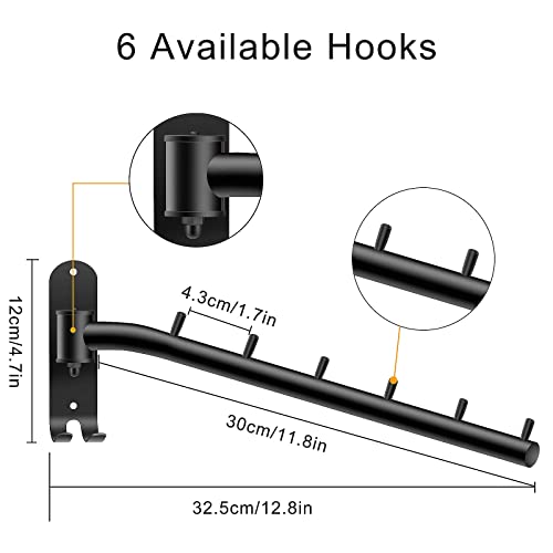 Bosszi 2-Pack Wall Mounted Folding Clothes Hanger Rack, Stainless Steel Clothes Hooks with Swing Arm Holder Space Saving Clothing Hanging System Closet Storage Organizer Heavy Duty Drying Rack (Black) - Image 4