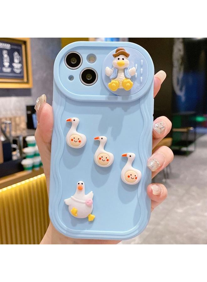 S-TOP Case For iPhone 14 Creative 3D Duck Design Sliding Window Full Coverage Phone Case - Image 1