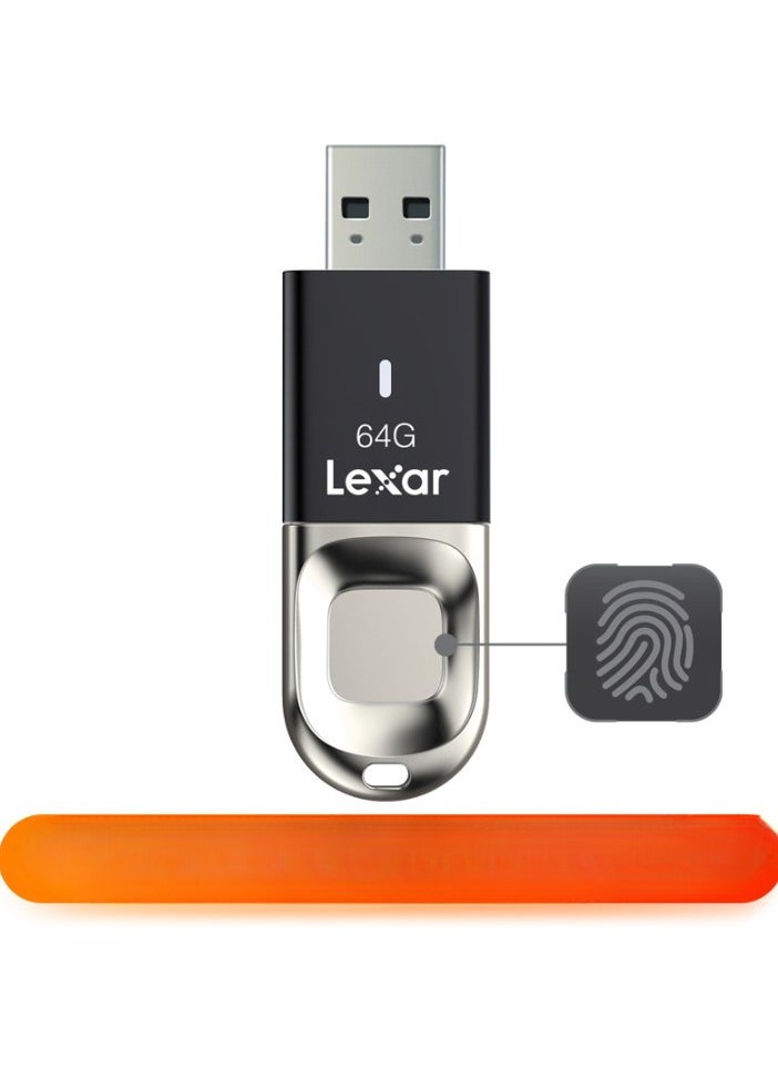 Lexar F35 USB Flash Drive, 128GB Lexar Metal Fingerprint Encrypted USB Flash Drive, Ultra-fast Recognition Durable Material U Drive, (128GB)  - Image 1