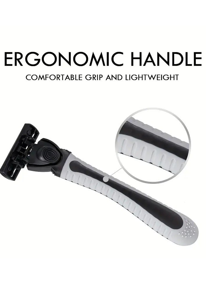 Rozino Classic 3-Layer Stainless Steel Safety Razor Set with Comfort Shield - Non-Slip Grip, Includes Holder & Replacement Blades - Vintage Wet Shave Experience for Smooth, Hair-Free Skin, Shaving Razor - Image 4