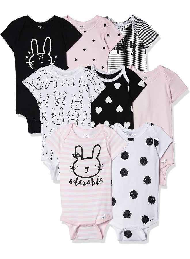 Gerber Gerber Baby Girls' 8-Pack Short Sleeve Bodysuits  - Image 1