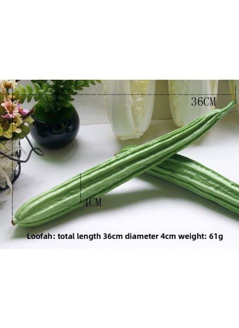 Suitable For Simulation Fake Fruit Vegetable Soft Glue Size Bitter Cucumber Cucumber Eggplant Model Kitchen Decoration Home Pendulum-Color:Luffa