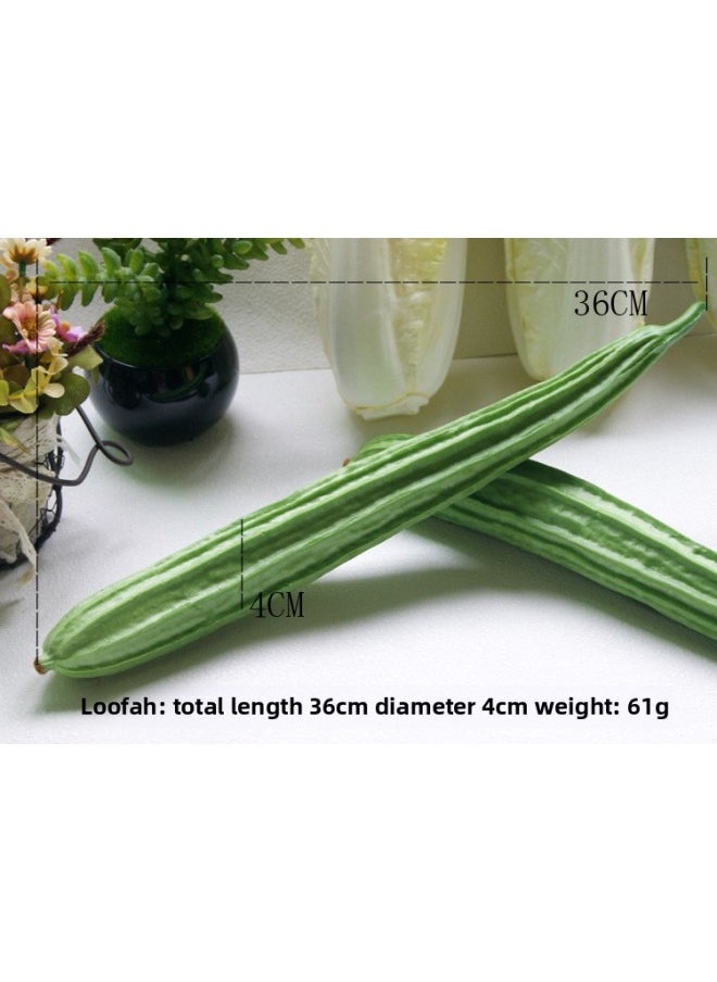 Suitable For Simulation Fake Fruit Vegetable Soft Glue Size Bitter Cucumber Cucumber Eggplant Model Kitchen Decoration Home Pendulum-Color:Luffa