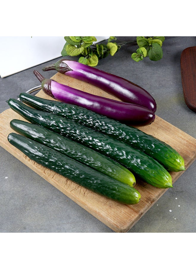 Suitable For Simulation Fake Fruit Vegetable Soft Glue Size Bitter Cucumber Cucumber Eggplant Model Kitchen Decoration Home Pendulum-Color:Luffa