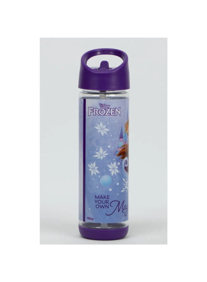 SunCe Disney Frozen Plastic Water Bottle with Straw Purple and Blue 500 ml SUNS-4300DFO  - Image 3