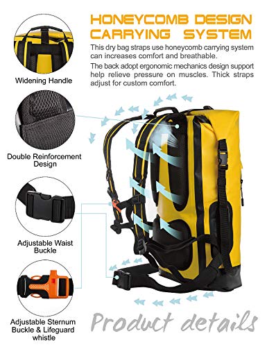 IDRYBAG Waterproof Backpack for Men 20L/30L/40L, Floating Dry Bag Kayak, Dry Backpack Hiking - Image 2