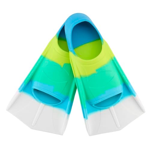 Prsca Kids Swim Fins,Short Youth Fins Swimming Flippers,Training Fins for Lap Swimming,for Children Girls Boys Beginners - Image 1