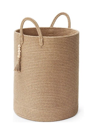 Woven Laundry Basket, 58L Woven Rope Storage Basket with Handles for Clothes Blanket Storage, Large Tall Laundry Hamper for Blankets, Dirty Clothes, Toys and Shoes (Khaki) - pzsku/Z9A0DE51C90F79BF1252CZ/45/_/1727429721/22b35d4d-bd47-41db-908b-b65745834da1