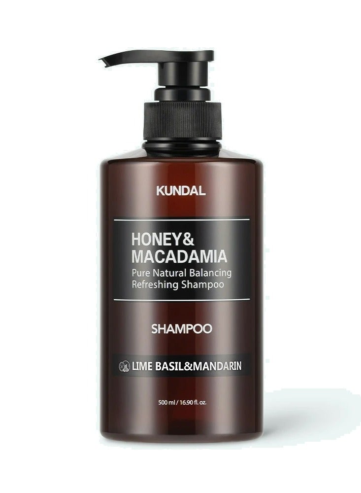 KUNDAL Honey & Macadamia Pure Natural Balancing Refreshing Shampoo Lime Basil & Mandarin 500 mL