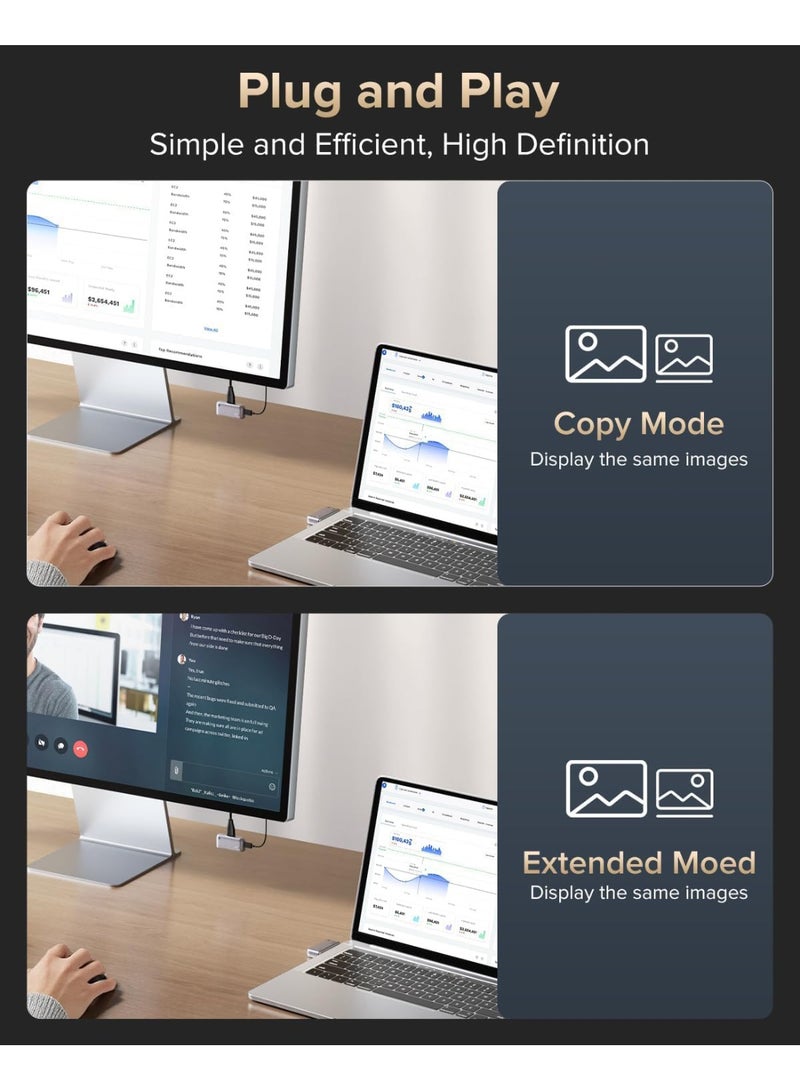 لانو جهاز إرسال واستقبال HDMI لاسلكي من النوع C مُحسّن S850، 50 مترًا، مدخل فك تشفير فائق الدقة 4K بدقة 1080 بكسل عند 60 هرتز، توصيل وتشغيل 5G+2.4G وصوت للهاتف/الجهاز اللوحي/الكمبيوتر المحمول/الكمبيوتر الشخصي إلى الشاشة/جهاز العرض/صندوق التلفزيون - Image 4