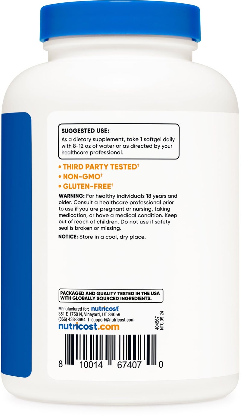 Nutricost Coconut Oil Softgels (1000mg) 240 Softgels - Extra Virgin Coconut Oil - Gluten Free and Non-GMO - Image 4