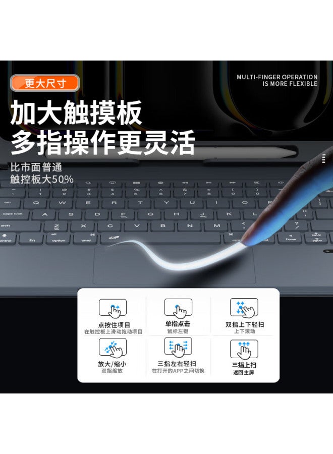 Musttrue Ipad Magic Keyboard , Compatible With Apple Tablets Ipad 7/8/9/air3/pro 10.2/10.5 Inch, Magnetic Detachable Keyboard With Pencil Slot, Protective Case - Image 1