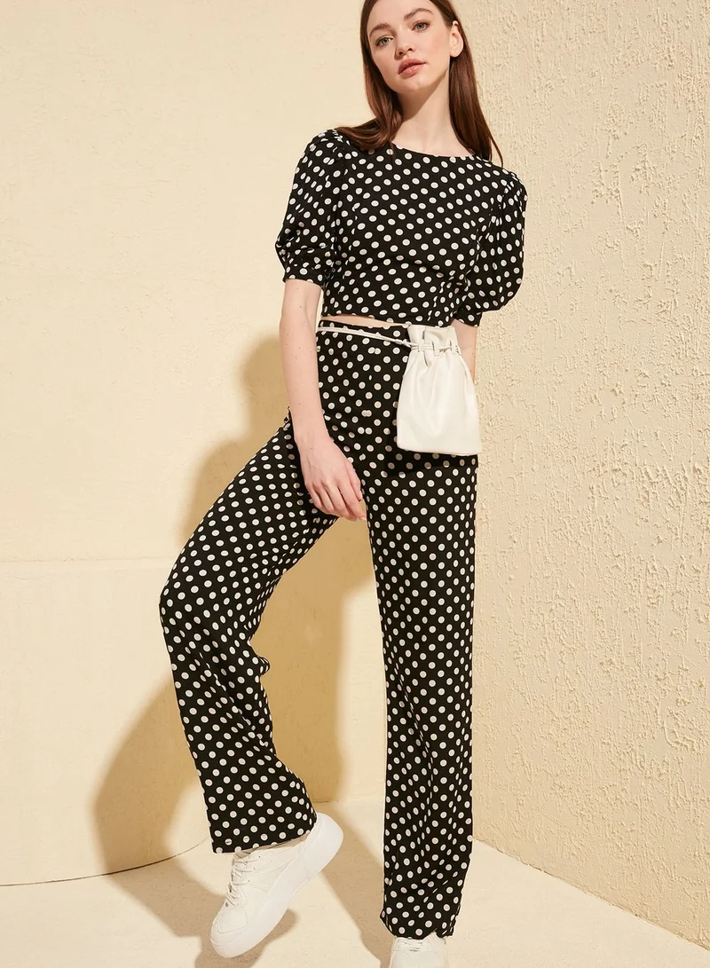 trendyol Polka Dot Wide Leg Pants