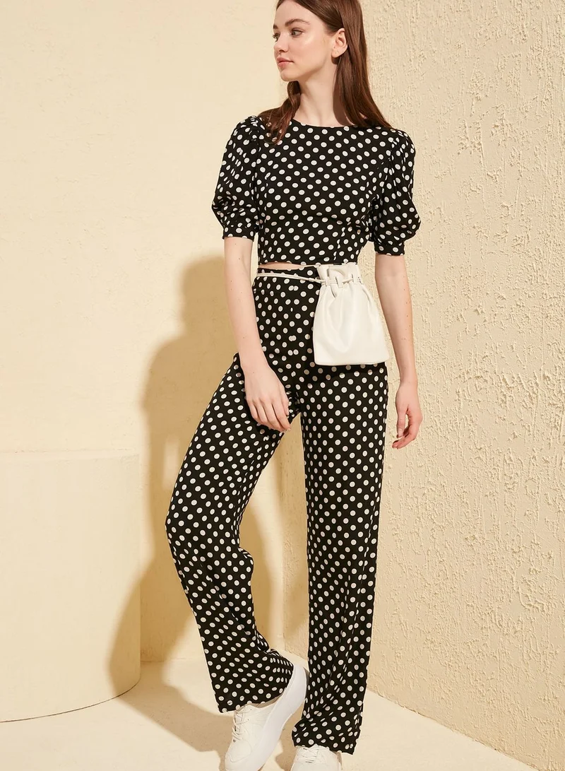 trendyol Polka Dot Wide Leg Pants