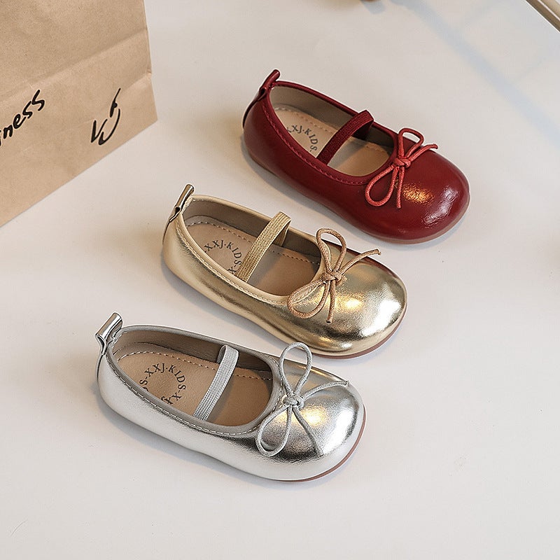 Girls'' Leather Shoes Spring and Autumn 2026 New Model Children''s Princess Shoes Little Girl Grandma Flats Silver Soft-Soled Baby Shoes - Image 3