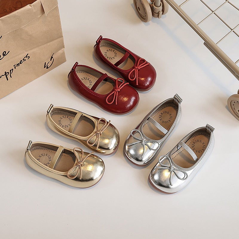 Girls'' Leather Shoes Spring and Autumn 2026 New Model Children''s Princess Shoes Little Girl Grandma Flats Silver Soft-Soled Baby Shoes - Image 2