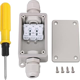 CNBTR Outdoor 2Way Cable Wire Connector Junction Box Plastic White (with Screwdriver) - Image 1