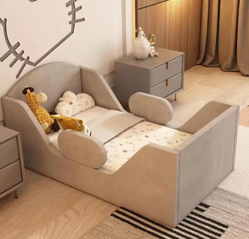 Cozy Homes Velvet Upholstered Toddler Floor Bed - Image 1