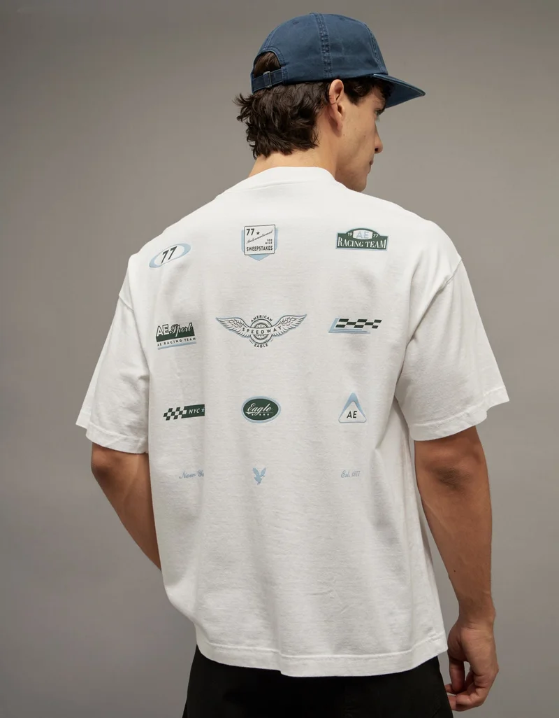 امريكان ايجل تي-شيرت فضفاض مزين بطبعة