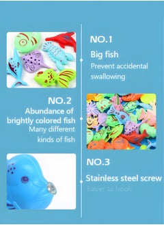 GROIC Magnetic Fishing Toys for Kids,Fishing Game Pool Toys for Kiddie Pool with 2 Fishing Pole and 44 Fishes,Toddlers Pool Toys, Fishing Toy, Outdoor Fishing Bath Toy,Stem Toy  - Image 2