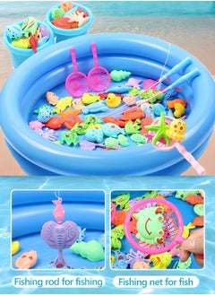 GROIC Magnetic Fishing Toys for Kids,Fishing Game Pool Toys for Kiddie Pool with 2 Fishing Pole and 44 Fishes,Toddlers Pool Toys, Fishing Toy, Outdoor Fishing Bath Toy,Stem Toy  - Image 5