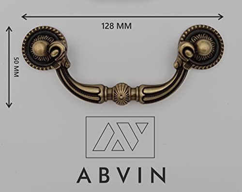 ABVIN Antique Brass Drop Handle Unique Cabinet Pulls Beautiful Drawer Decorative Dresser Drawer Pulls Knobs and Pulls - Antique Finish - 1 Pcs (Zinc, Large) - Image 2