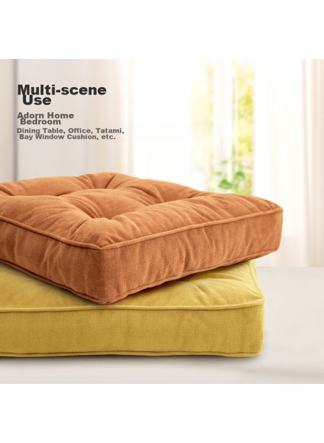 Foojo Thickened 3d Seat Cushion, 8cm Height-increasing Chair Pad, Non-pilling Tatami Window Seat Cushion, 40*40cm Orange - Image 2