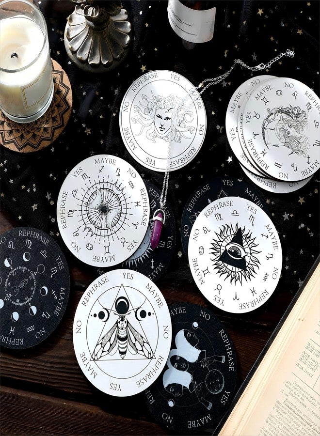 Sureio 13 Pieces Star Pendulum Board Dowsing Divination Set Included Double Sided Wooden Boards with Healing Pendulum Crystal Necklace Witchcraft Wiccan Altar Supplies - Image 5