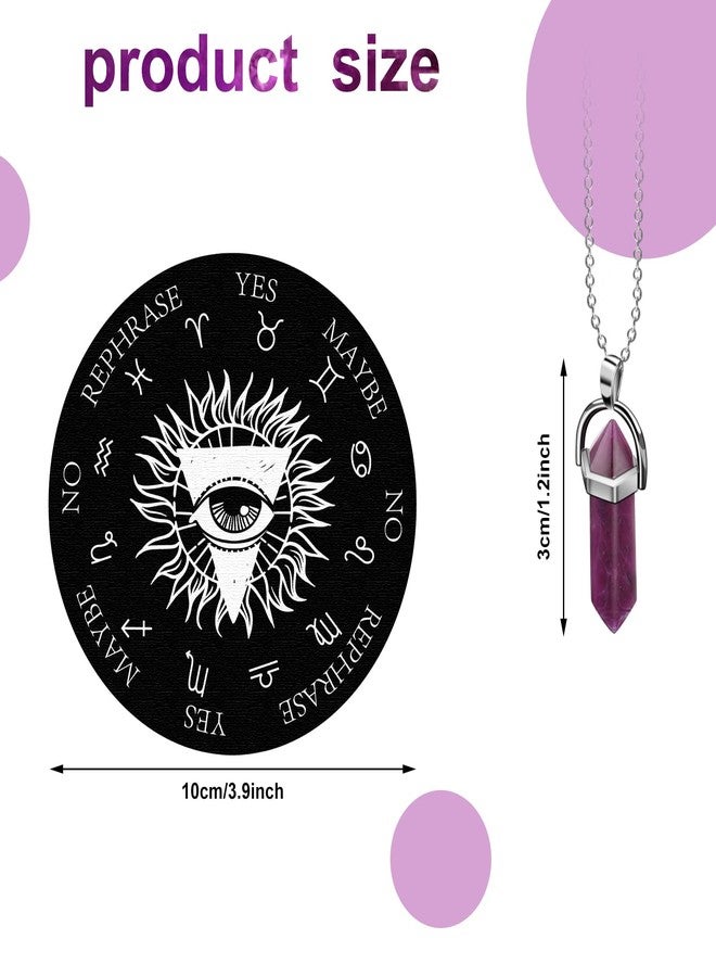 Sureio 13 Pieces Star Pendulum Board Dowsing Divination Set Included Double Sided Wooden Boards with Healing Pendulum Crystal Necklace Witchcraft Wiccan Altar Supplies - Image 2