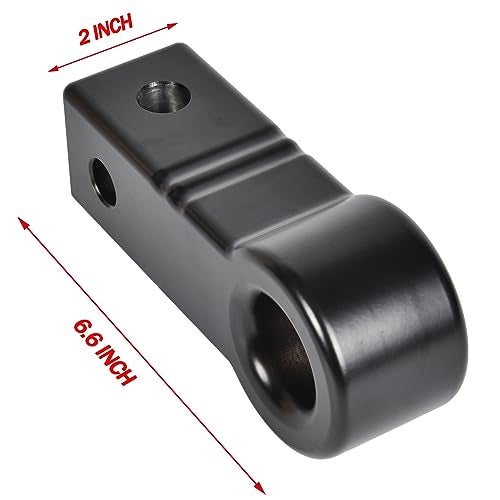 KING-PRO Shackle Aluminum Hitch Receiver 2 Inch, 22000Lbs Break Strength for Soft Shackle, Towing Mount Accessories for Trucks, SUV, Vehicle Recovery Tow Strap (Black) - Image 3