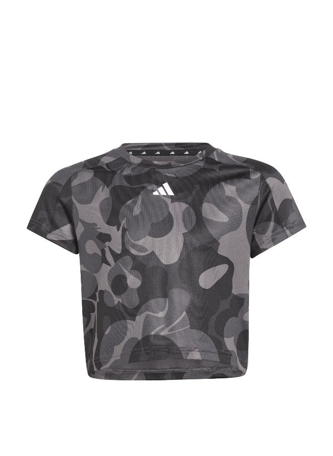 Adidas - adidas Jg Tr-Es Aop T Black Training T-Shirts 5-6Y - Image 1