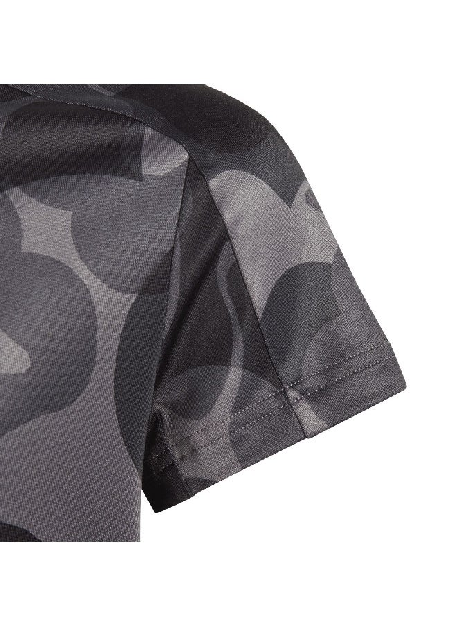 Adidas - adidas Jg Tr-Es Aop T Black Training T-Shirts 5-6Y - Image 1