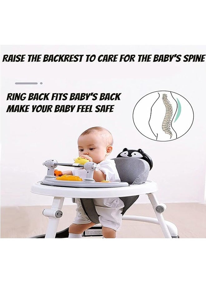 Baby Walker with Removable Footrest Anti Roll and Anti O-Shaped Legs, Foldable, Comfortable for Baby Aged 6-18 Months (Pink)