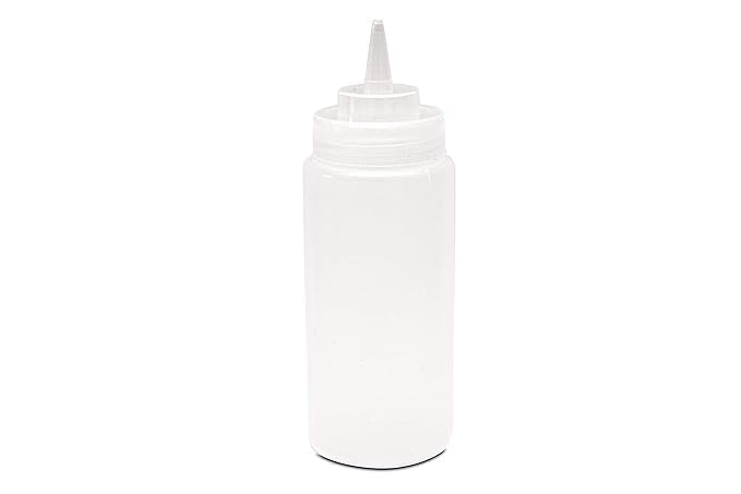 THE RADHA MADHAV Plastic Squeeze Bottles for Ketchup BBQ Sauce Syrup Condiments Mustard Mayo Hot Sauce Olive Oil Dressing Clear Pack of 6 Pieces