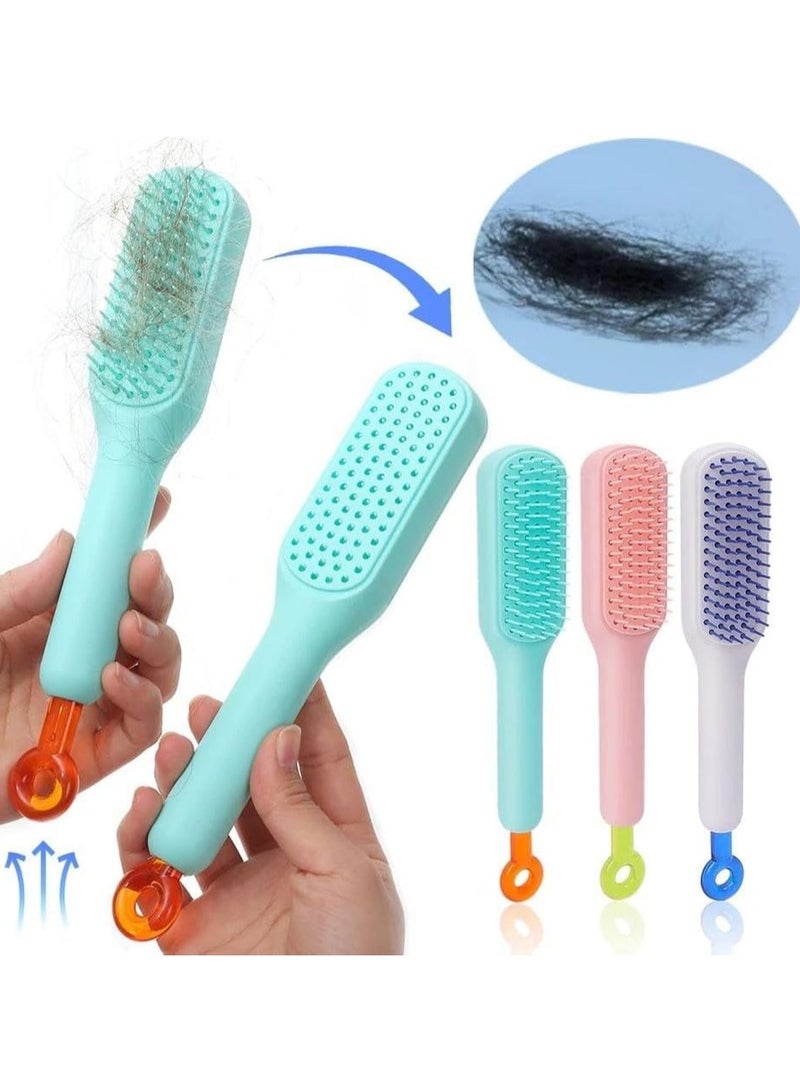Self Cleaning Hair Brush Anti-static Massage Comb Retractable Hair Comb Self Cleaning Brush Lifting Telescopic Comb Multicolor - Image 1
