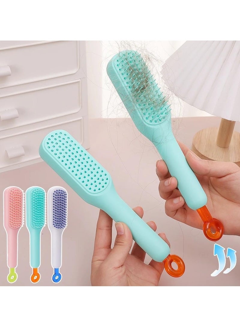 Self Cleaning Hair Brush Anti-static Massage Comb Retractable Hair Comb Self Cleaning Brush Lifting Telescopic Comb Multicolor - Image 3