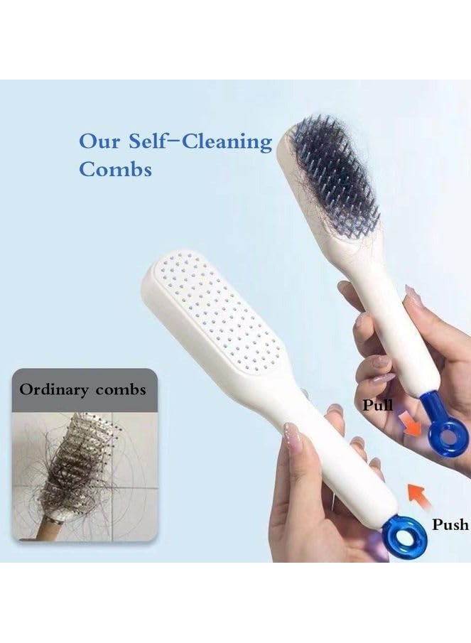 Self Cleaning Hair Brush Anti-static Massage Comb Retractable Hair Comb Self Cleaning Brush Lifting Telescopic Comb Multicolor - Image 5