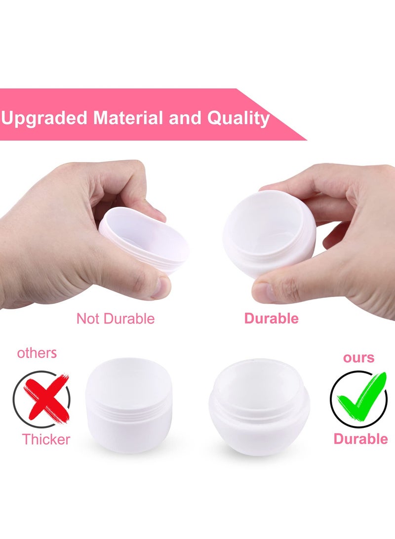 SYOSI Cosmetic Sample Jars, Refillable 50ml/50g White Plastic Refillable Travel Pot Containers with Silver Dome Lids and Inner Liners for Makeup Creams Beauty Nails Jewelry 8Pcs - Image 3