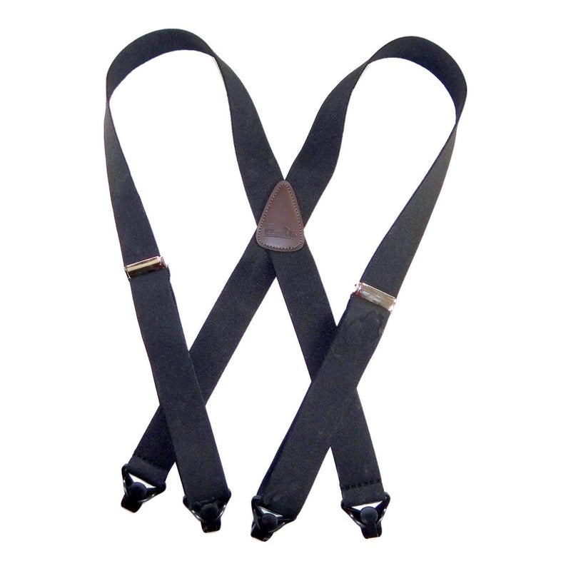 Hold-Up Suspender Co. Holdup Suspender Company Men's Black 1 1/2'' Heavy Duty Clip Suspenders for Snow Sports Enthusiasts - Image 1