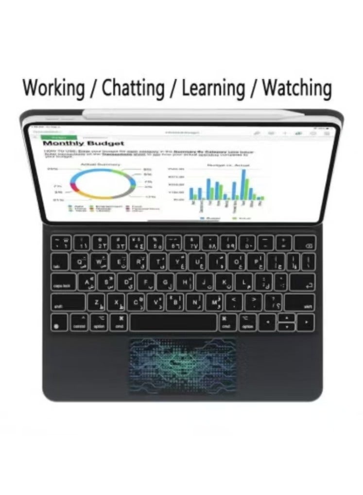 Captaintech Magic Keyboard Case for iPad 10th Gen 10.9-inch (2022) – Magnetic Backlit Keyboard with Smart Trackpad Cover, Compatible with iPad 10th Generation Accessories ﻿ - Image 2