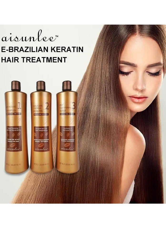Keratine queen - Set Of Three Pieces Shampoo And Keratin And Mask Brazilian Thermal Keratine - Image 1