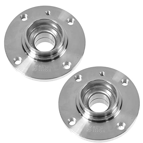 TRQ 2 Piece Front Wheel Bearing & Hub Assembly Set Compatible with 1984-1991 BMW 318i 1991 318is 1986-1988 325 1984-1987 325e 1986-1987 325es 1987-1991 325i 325is 1988-1991 325iX - Image 1