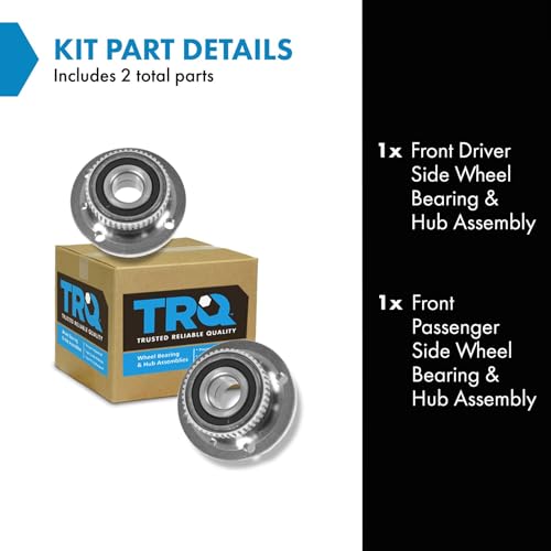 TRQ 2 Piece Front Wheel Bearing & Hub Assembly Set Compatible with 1984-1991 BMW 318i 1991 318is 1986-1988 325 1984-1987 325e 1986-1987 325es 1987-1991 325i 325is 1988-1991 325iX - Image 2