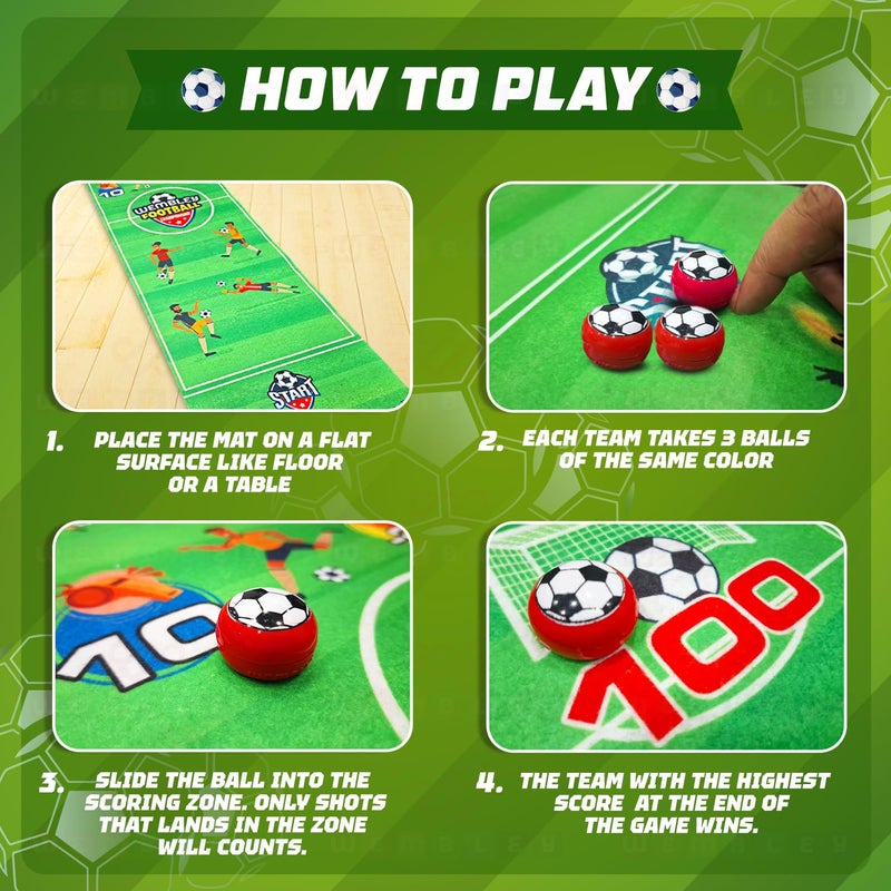 Wembley Striker Board Games Toys for 4+ Year Boy| Flick & Score Kids Activity Engaging Travel Friendly Foldable Mat Indoor Game| Gift Toys for Boys 7-14 Years with 6 Coin Balls - Image 4