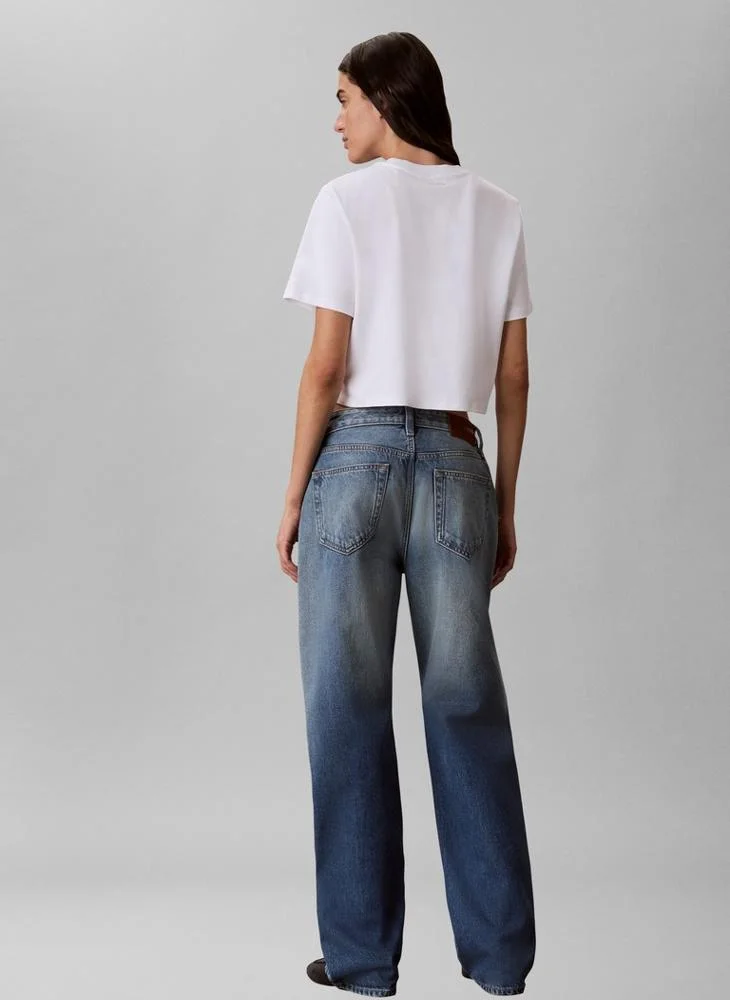 Calvin Klein Jeans  Boxy Embroidered Logo T-shirt for Women | Best Price UAE