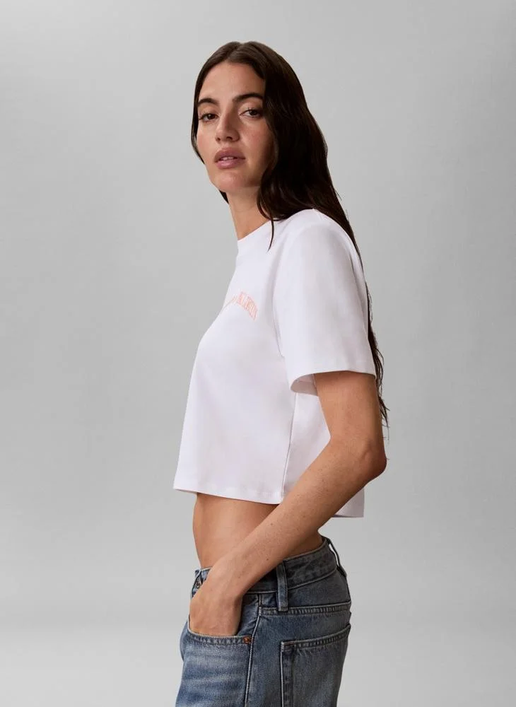 Calvin Klein Jeans  Boxy Embroidered Logo T-shirt for Women | Best Price UAE