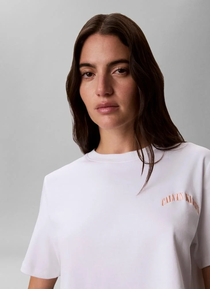 Calvin Klein Jeans  Boxy Embroidered Logo T-shirt for Women | Best Price UAE