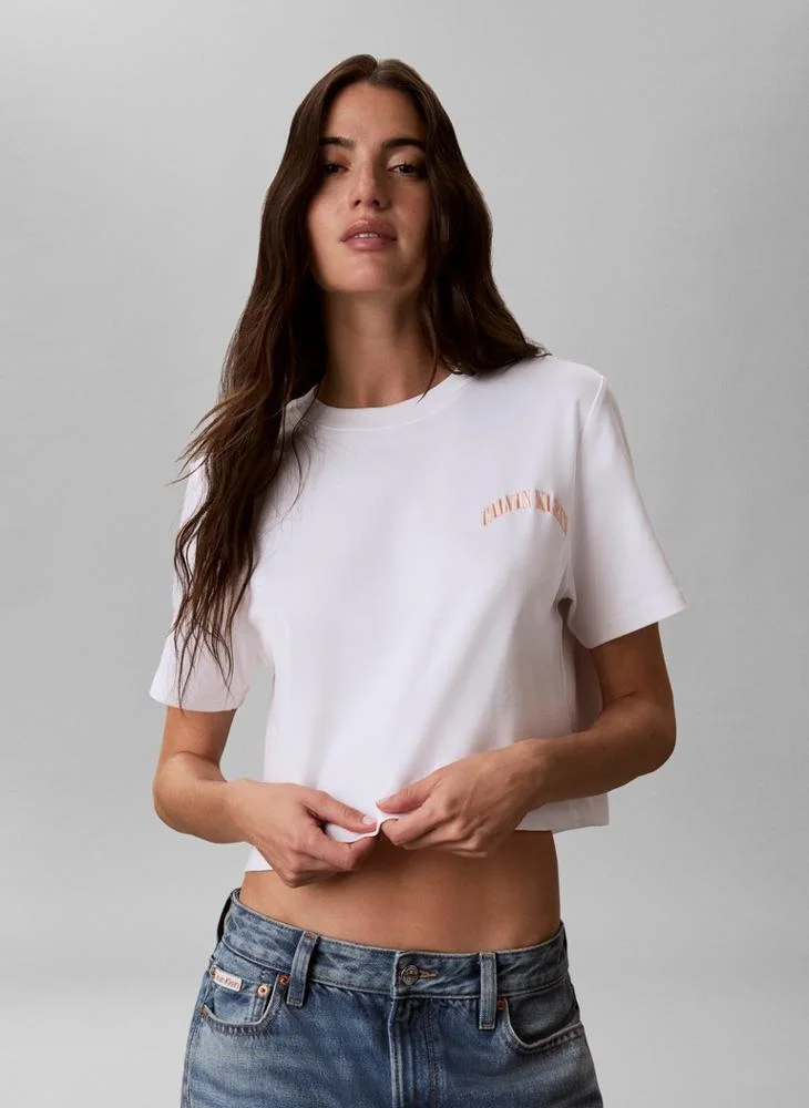 Boxy Embroidered Logo T-shirt